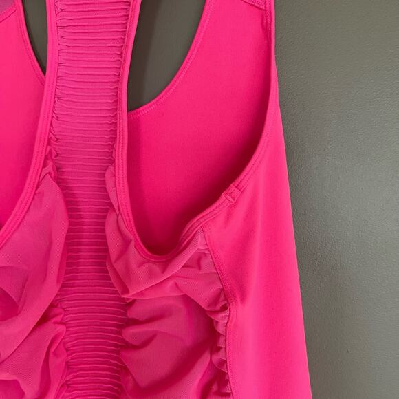 Athleta‎ BAKASANA TANK Prism Pink Size XS Sleeveless Top Sheer Mesh Back Workout - Picture 13 of 16